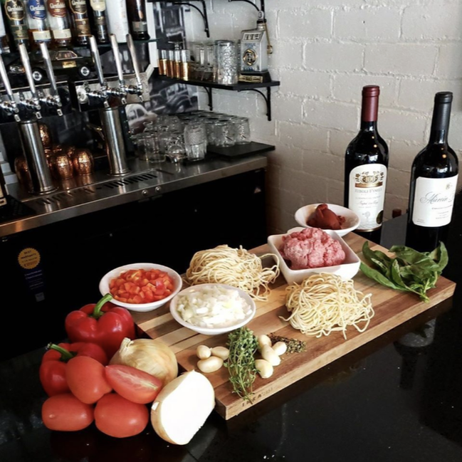 Picture of food and wine at Giovanni's Italian Food & Bar in Covina, California